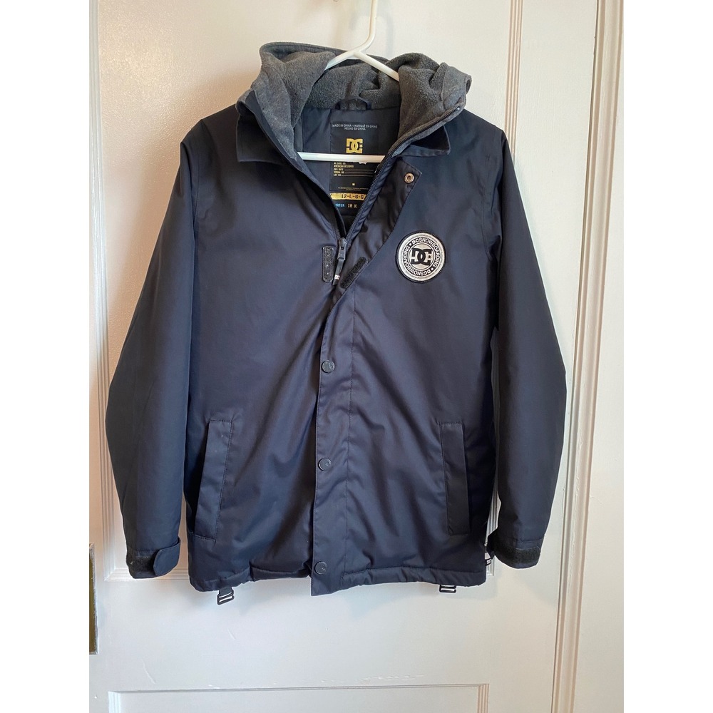 DC Snowboarding Kids Jacket Navy Blue 10K Water Proof Technical Outerwear Sz 12